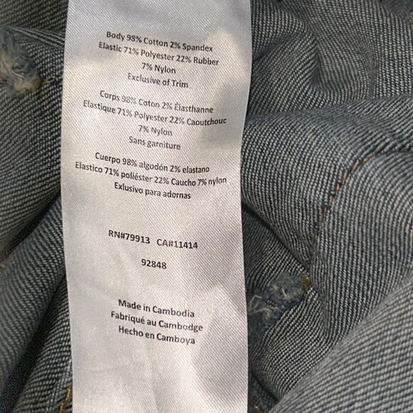 Women's Indigo Blue Side-Panel Skinny Ankle Denim Overalls Maternity Size XL - Picture 11 of 12